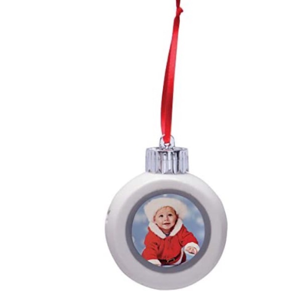 New boxed Light Up Porcelain Photo Ornament (Peace) with Color Changing LEDs - Picture 3 of 6